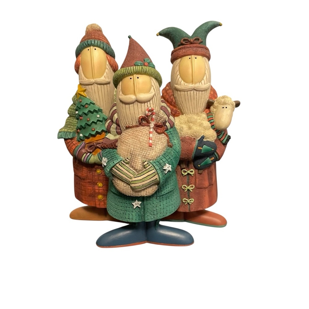 Vintage 90's Lang & Wise Three Wise Santas Figurine Sue Dreamer Nativity 1st Ed.